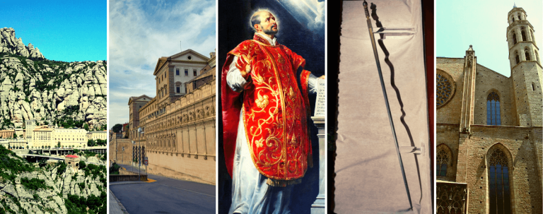 What did St Ignatius do in Manresa, Montserrat and Barcelona?